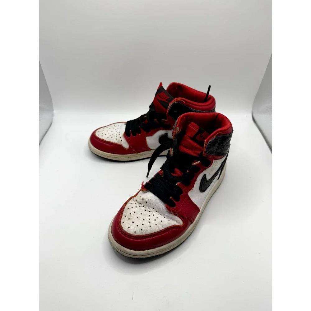Nike‎ Air Jordan 1 Retro High OG PS CU0449-601 Kids 13 Sneaker Satin Red Shoes